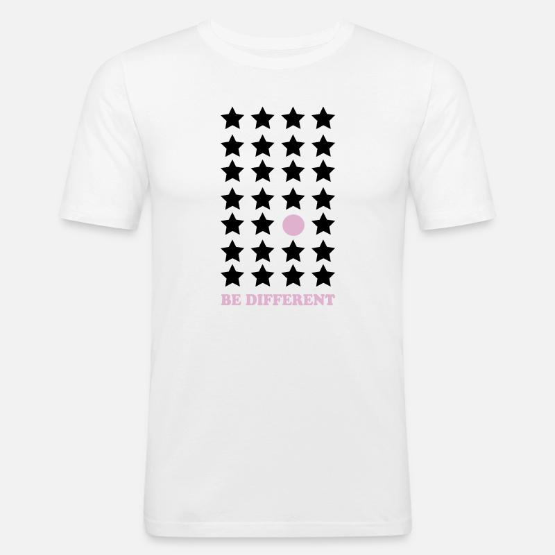 Be Different – Pastel Point Be Different - Men's Slim Fit T-Shirt - white