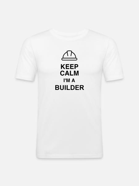Maneuver / Builder / Manöver / Manoeuvre - Men's Slim Fit T-Shirt - white