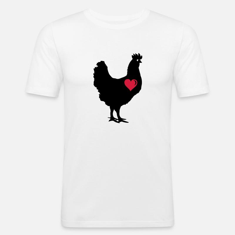 chicken_love_2 - Männer Slim Fit T-Shirt - Weiß