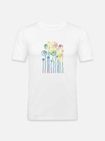 Flowers - Men's Slim Fit T-Shirt - white