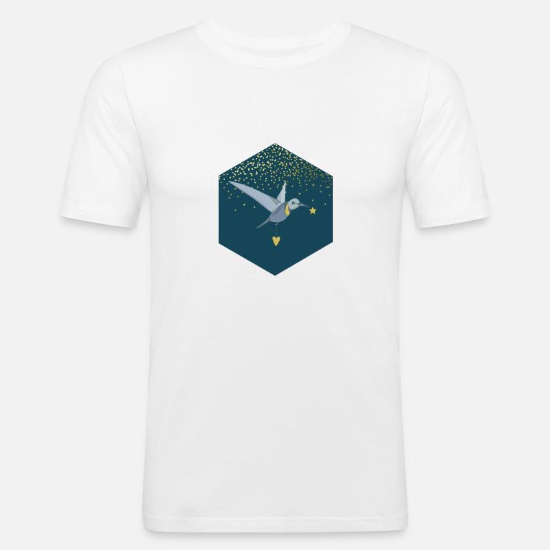 Sternenvogel - Männer Slim Fit T-Shirt - Weiß