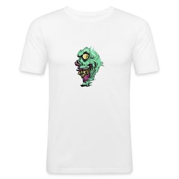 Zombie Face - Männer Slim Fit T-Shirt - Weiß - Vorne - Nik (191cm)