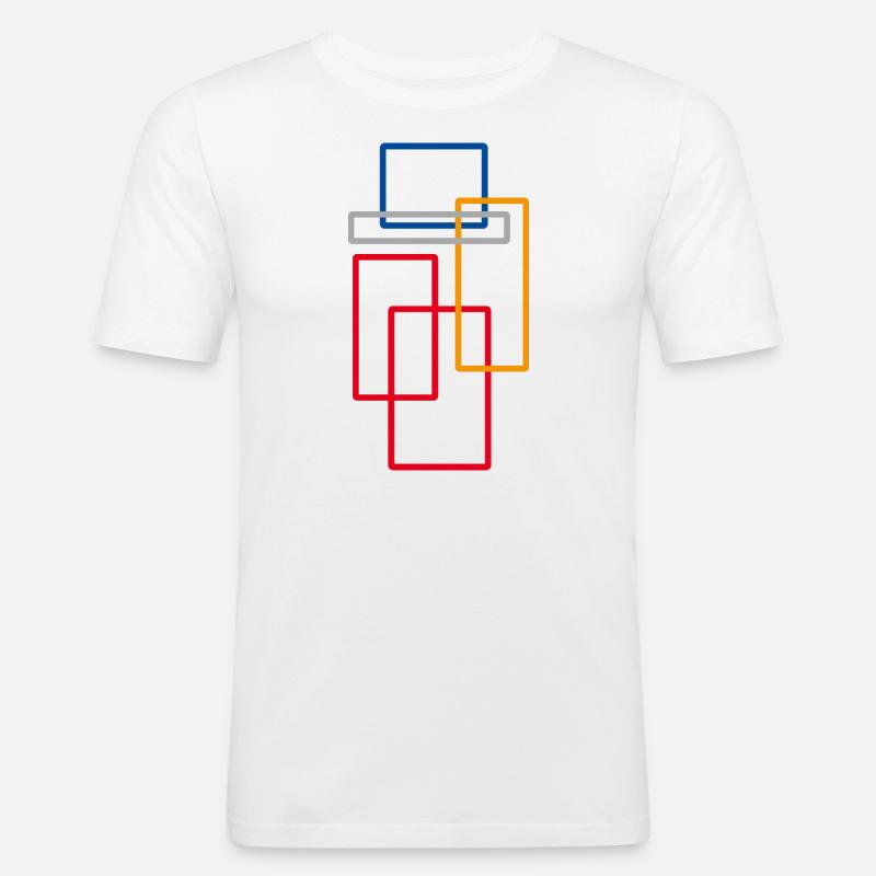 Minimal Rectangle Pattern - Men's Slim Fit T-Shirt - white