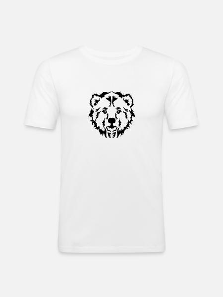 Bear - Men's Slim Fit T-Shirt - white