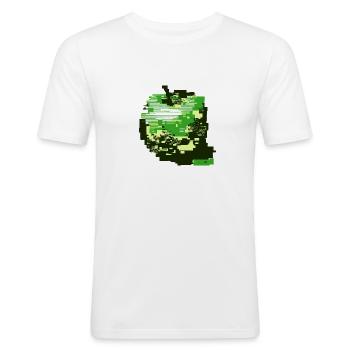 Green Apple - Männer Slim Fit T-Shirt - Weiß - Vorne - Nik (191cm)