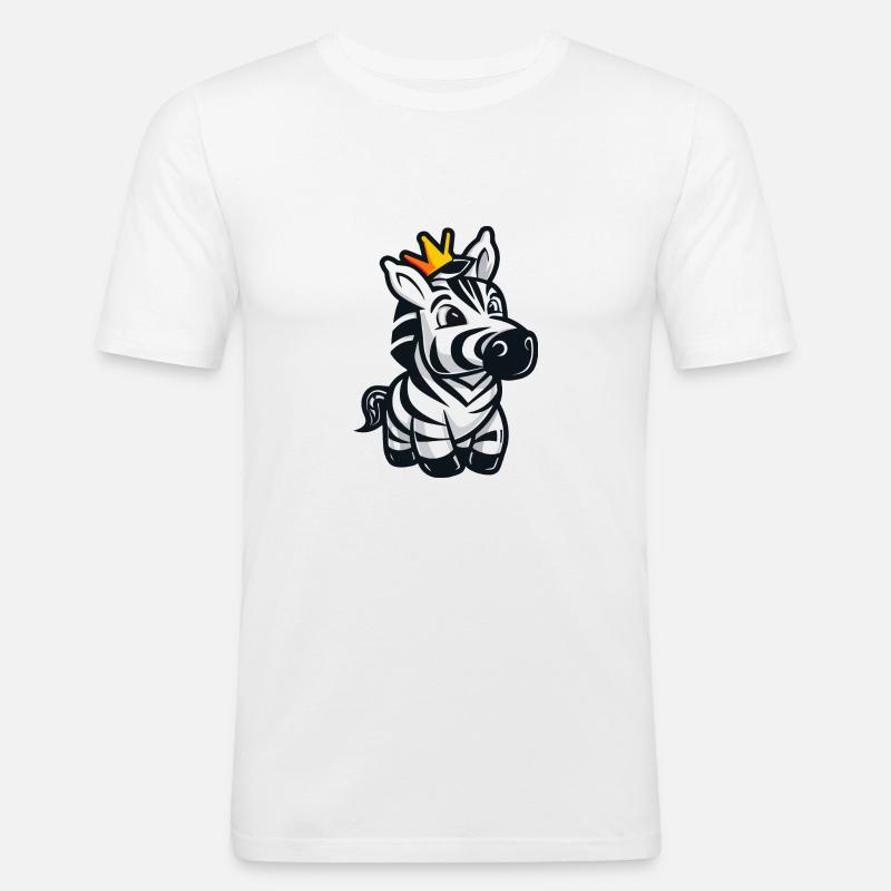 Zebra Comic Crown - Men's Slim Fit T-Shirt - white