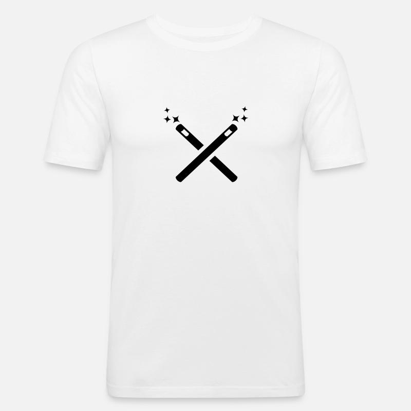 Zauberer - Männer Slim Fit T-Shirt - Weiß