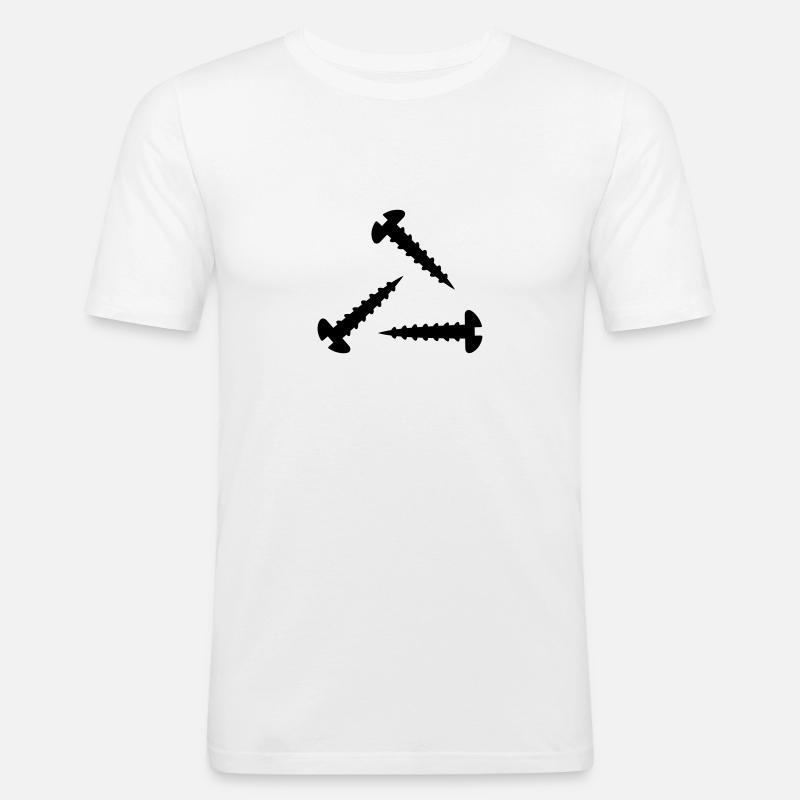 Schraube - Männer Slim Fit T-Shirt - Weiß