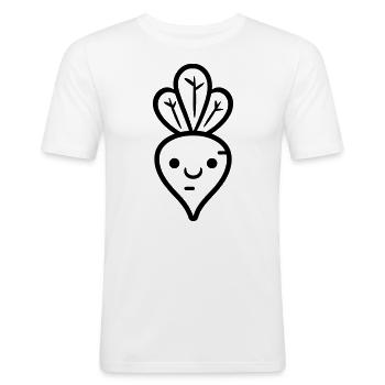 Carotte - T-shirt près du corps Homme - blanc - Devant - Nik (191cm)