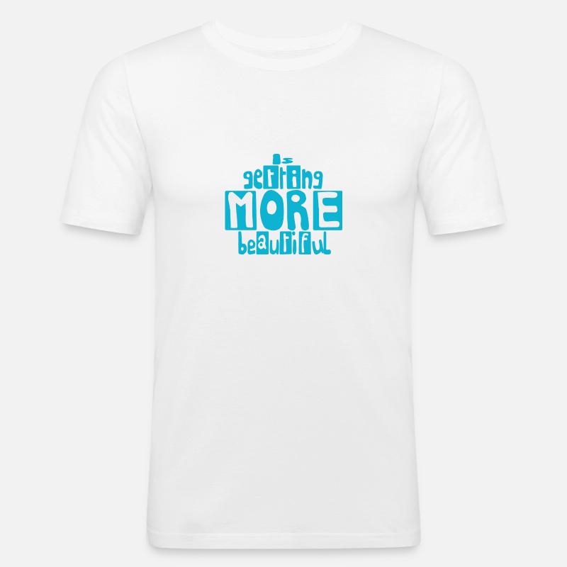 wird immer schöner.. - Männer Slim Fit T-Shirt - Weiß