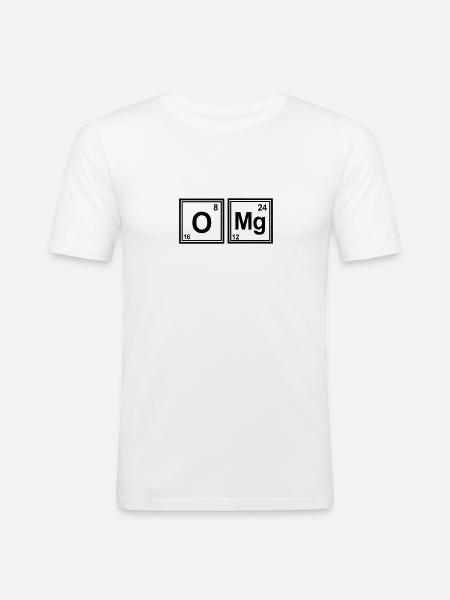 OMG Chemie Parodie - Männer Slim Fit T-Shirt - Weiß