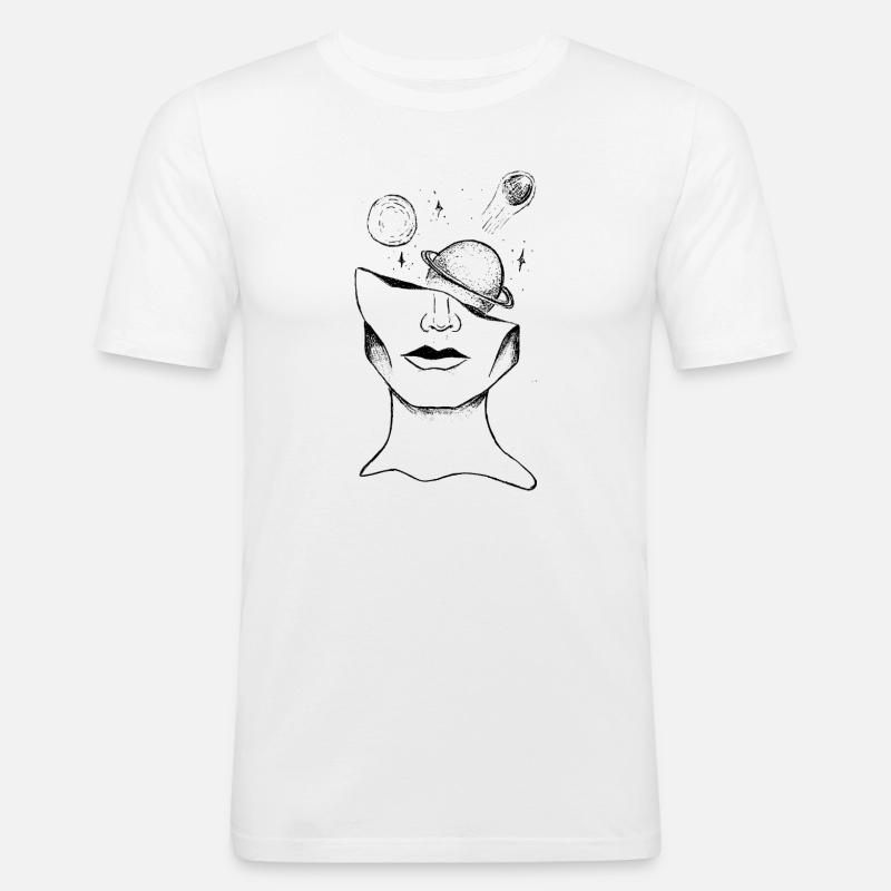 Kosmische Kunstgrafik - Männer Slim Fit T-Shirt - Weiß