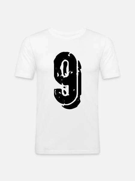 9 number jersey - Men's Slim Fit T-Shirt - white