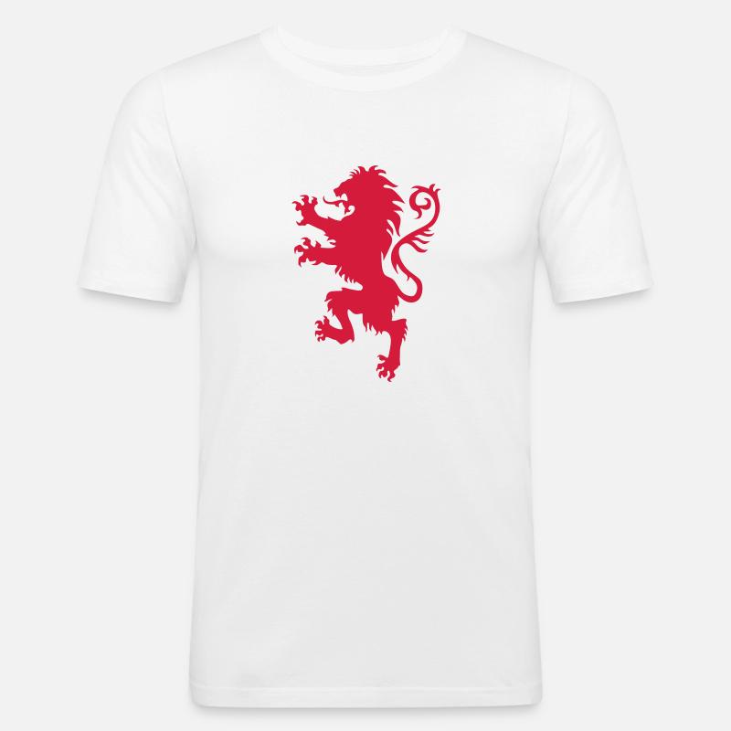 Schicker Loewe / Wappentier 1c - Männer Slim Fit T-Shirt - Weiß