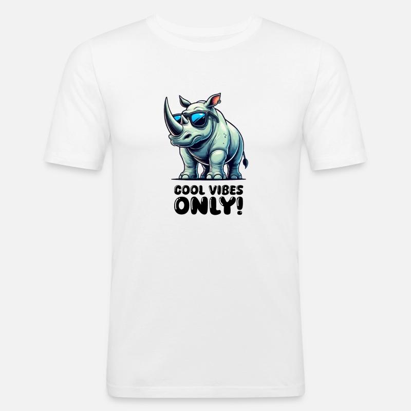 nashorn comic - Männer Slim Fit T-Shirt - Weiß