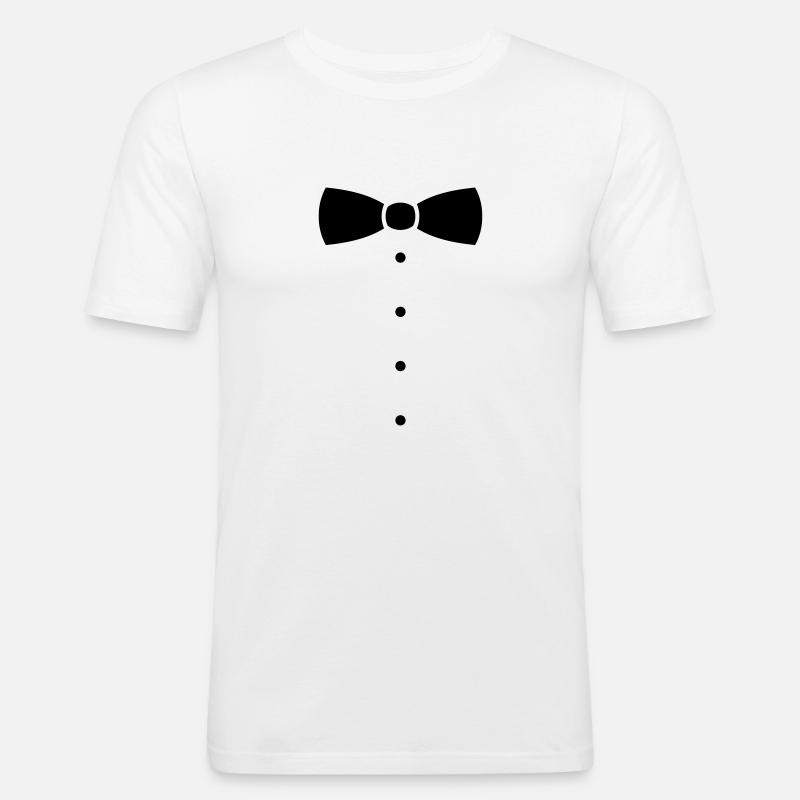 Fliege oder Krawatte Kostüm. - Männer Slim Fit T-Shirt - Weiß