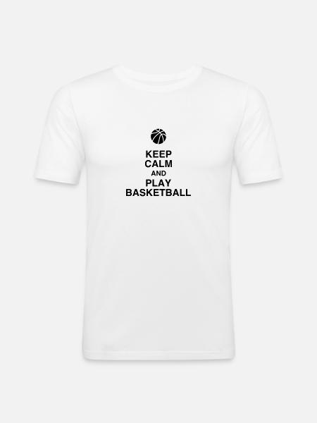 Basketball - Basket ball - Basket-ball - Baskette - Men's Slim Fit T-Shirt - white