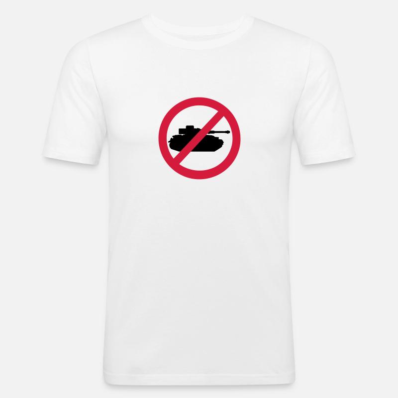 Panzer - Männer Slim Fit T-Shirt - Weiß