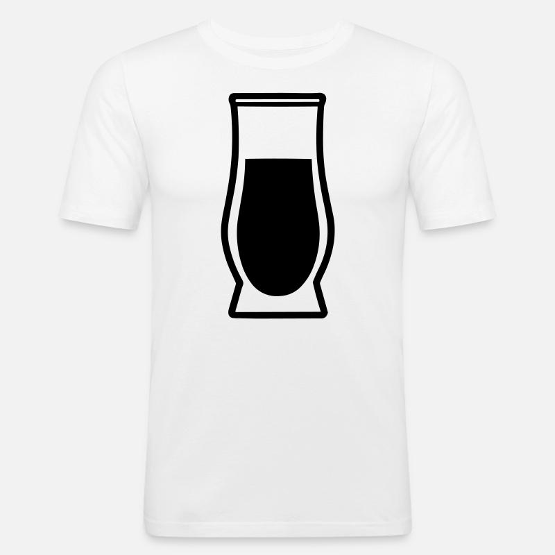 Einfaches Trinkglas - Männer Slim Fit T-Shirt - Weiß