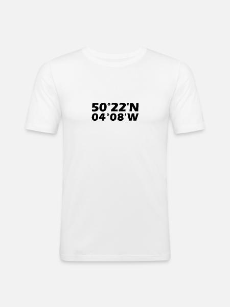 Plymouth Coordinates - Men's Slim Fit T-Shirt - white