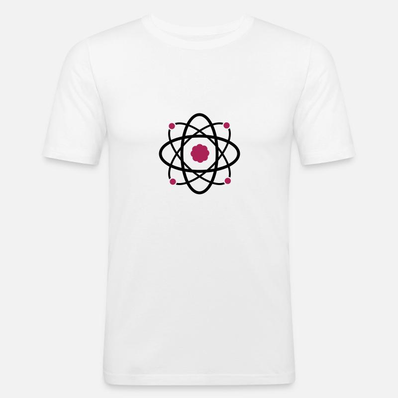 Atom Molekul Science - Männer Slim Fit T-Shirt - Weiß