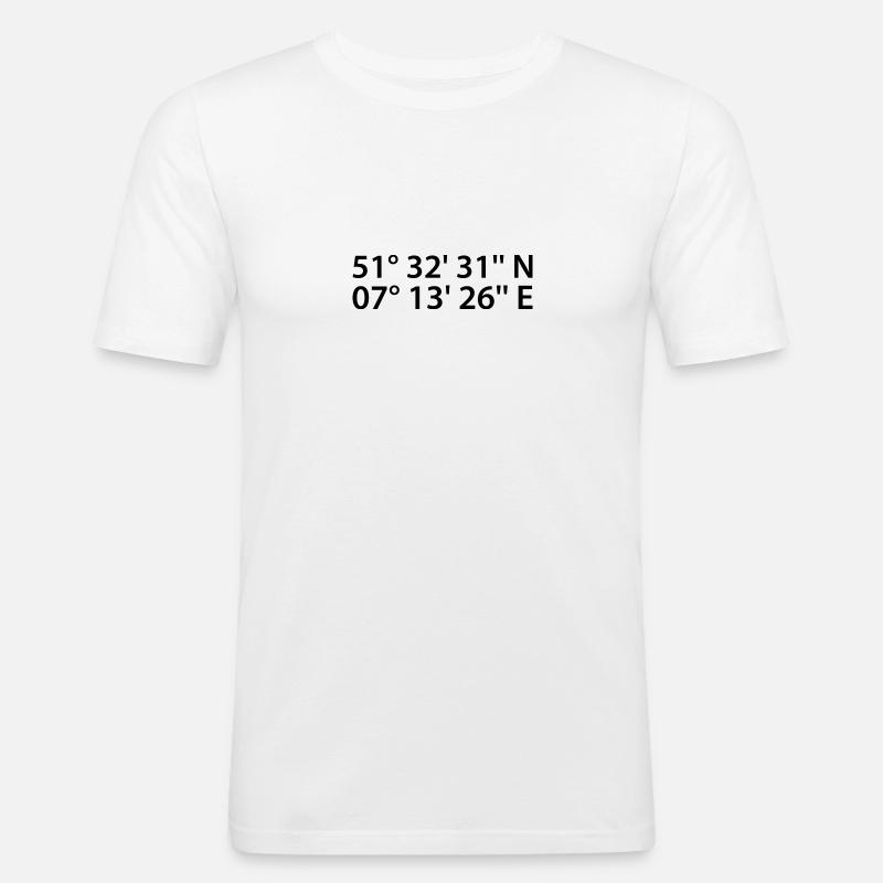 Herne coordinates - Men's Slim Fit T-Shirt - white
