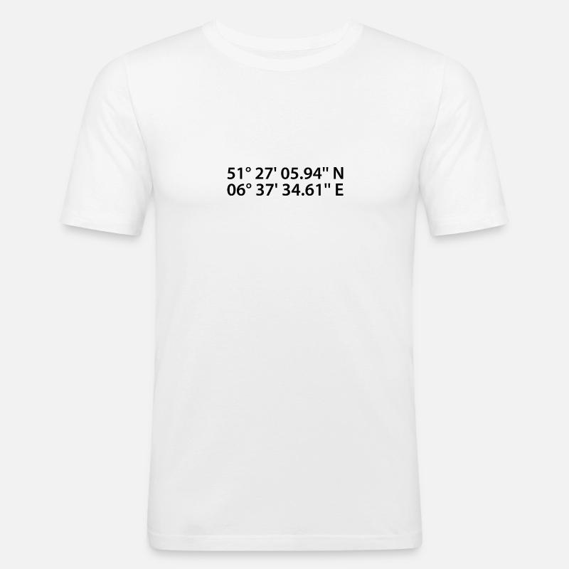 Coordonnées de Moers - T-shirt près du corps Homme - blanc