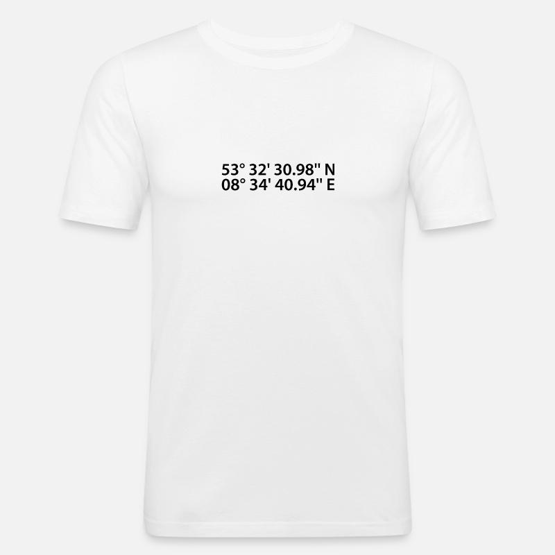 Bremerhaven coordinates - Men's Slim Fit T-Shirt - white