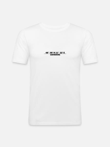 Germering coordinates - Men's Slim Fit T-Shirt - white
