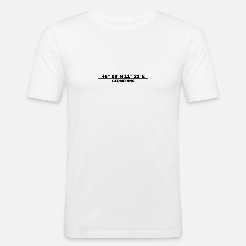 Germering coordinates - Men's Slim Fit T-Shirt - white