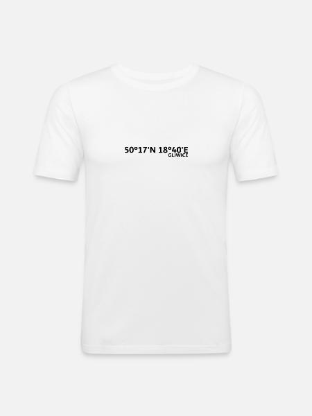 Gliwice Coordinates - Men's Slim Fit T-Shirt - white