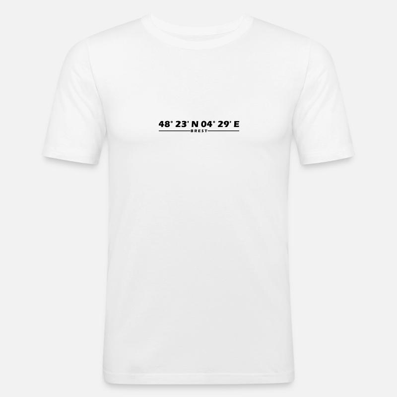 Brest Coordinates - Men's Slim Fit T-Shirt - white