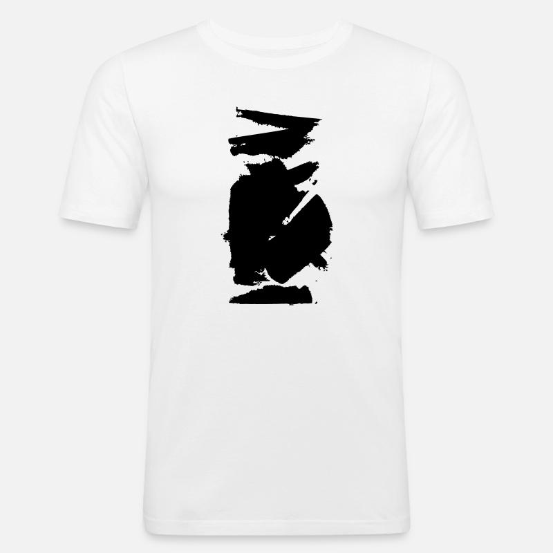Farbwischer Klecks - Männer Slim Fit T-Shirt - Weiß