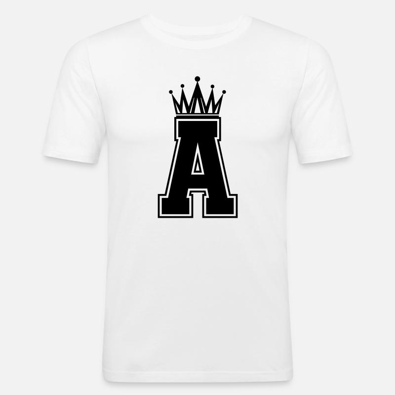 A_Buchstabe_krone - Männer Slim Fit T-Shirt - Weiß