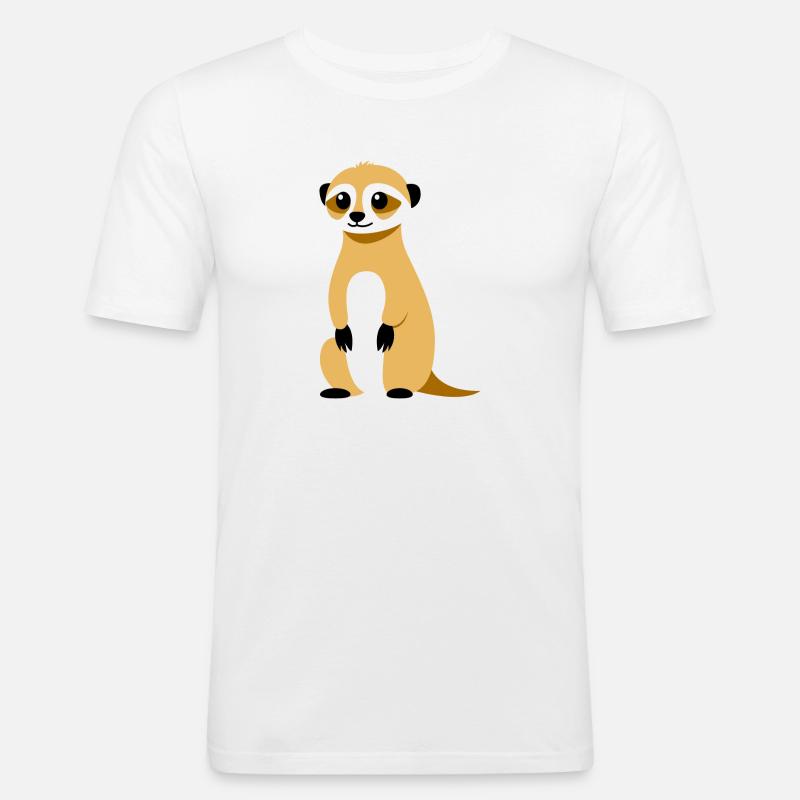 Erdmännchen - Männer Slim Fit T-Shirt - Weiß