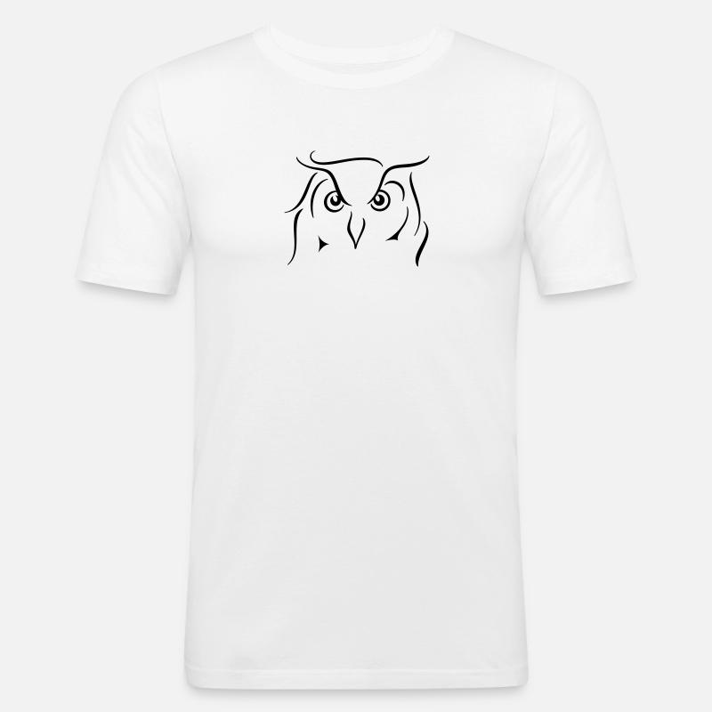 Uhu - Strichzeichnung Geschenkidee Geschenk - Männer Slim Fit T-Shirt - Weiß