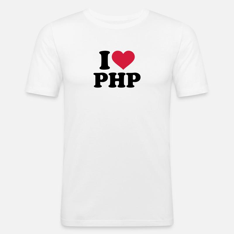 PHP - Männer Slim Fit T-Shirt - Weiß