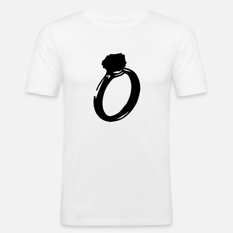 diamond_ring - Männer Slim Fit T-Shirt - Weiß