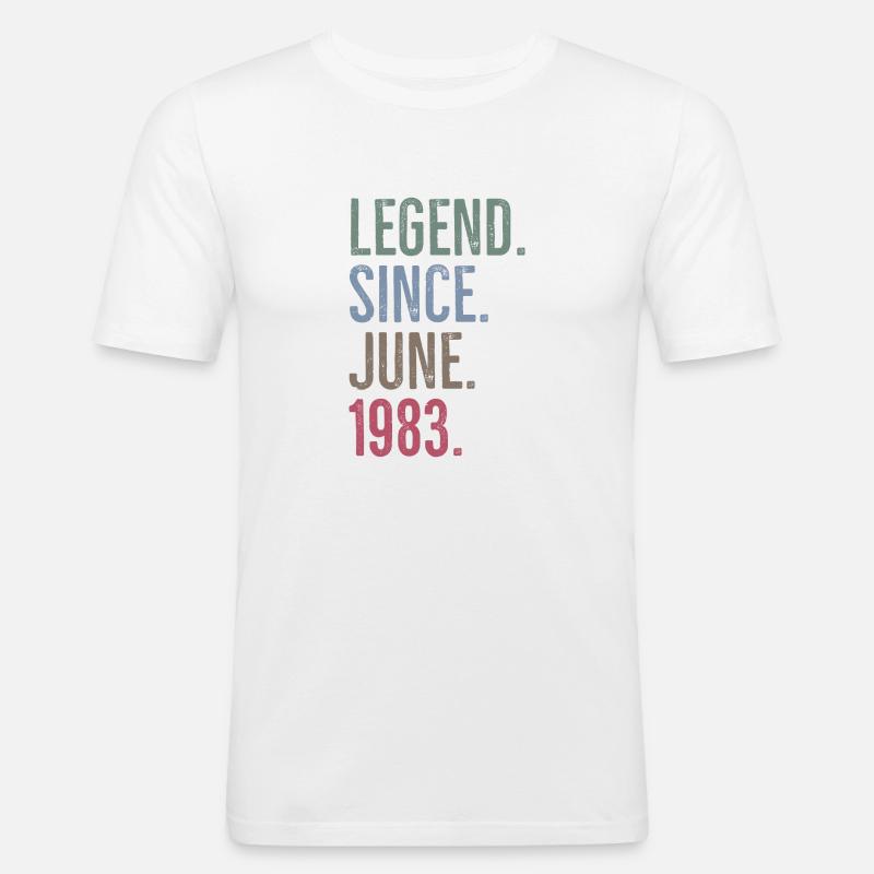 Legende seit Juni 1983 - Männer Slim Fit T-Shirt - Weiß