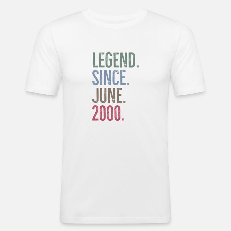 Legende seit Juni 2000 - Männer Slim Fit T-Shirt - Weiß