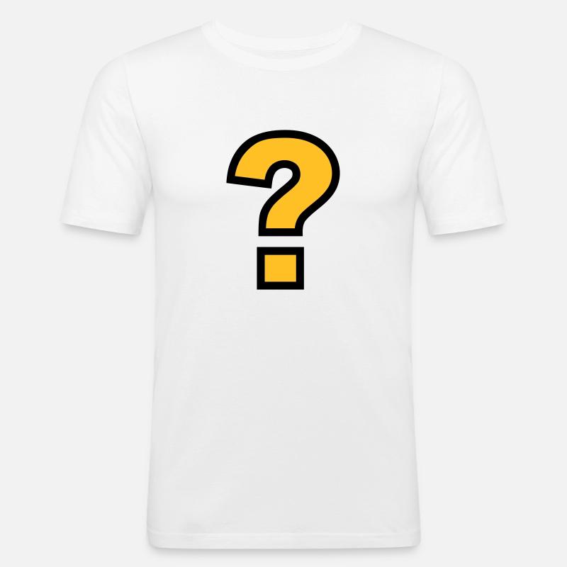 Fragezeichen - Männer Slim Fit T-Shirt - Weiß