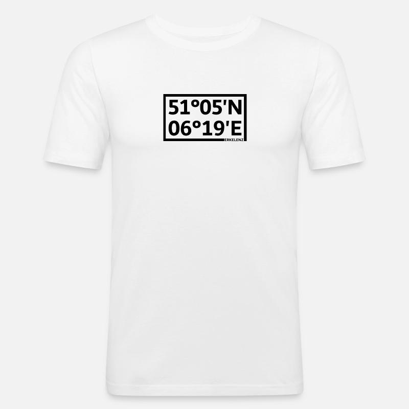 Coordonnées d’Erkelenz - T-shirt près du corps Homme - blanc