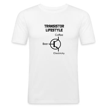Elektriker Transistor Lebensstil Bier Kaffee - Männer Slim Fit T-Shirt - Weiß - Vorne - Nik (191cm)