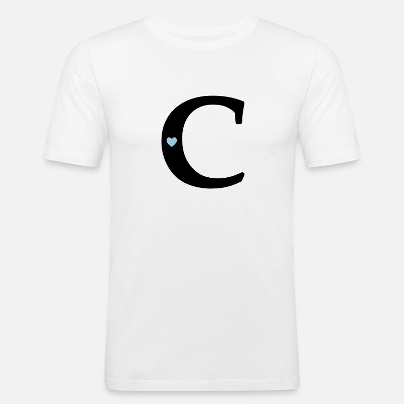 point (c) initial point - Men's Slim Fit T-Shirt - white