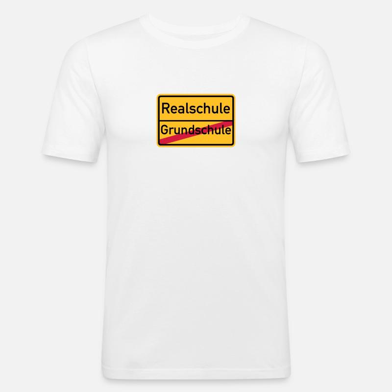 Realschule - Männer Slim Fit T-Shirt - Weiß