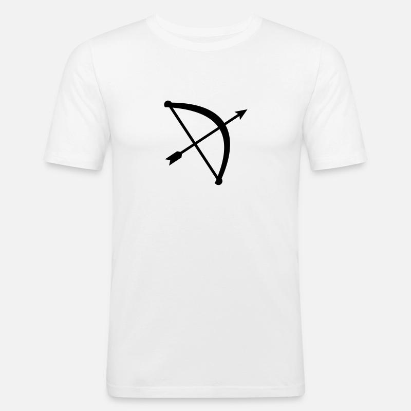 Pfeil Bogen - Männer Slim Fit T-Shirt - Weiß