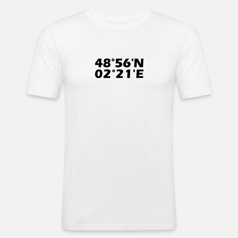Saint-Denis coordinates - Men's Slim Fit T-Shirt - white