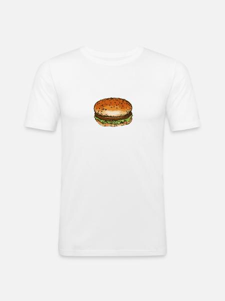 hamburger - Männer Slim Fit T-Shirt - Weiß