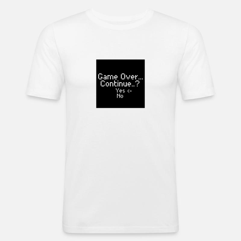 Game Over Screen - Männer Slim Fit T-Shirt - Weiß