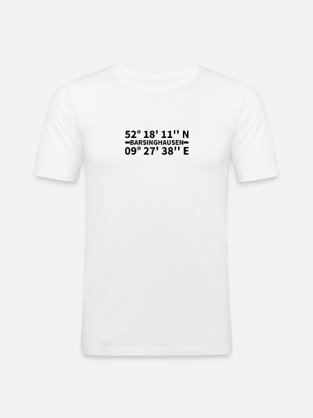 Barsinghausen coordinates - Men's Slim Fit T-Shirt - white